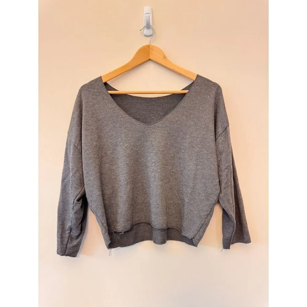 Dark Grey V-Neck Sweater Size Medium - Picture 1 of 2